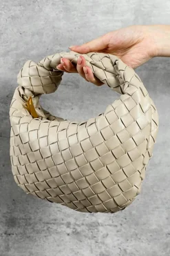 Best Dear-Lover Braided PU Leather Zipper Handbag Beige