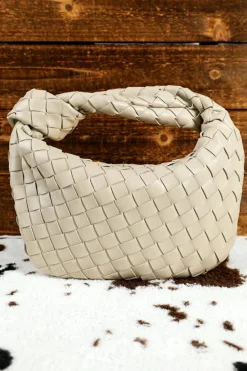 Best Dear-Lover Braided PU Leather Zipper Handbag Beige