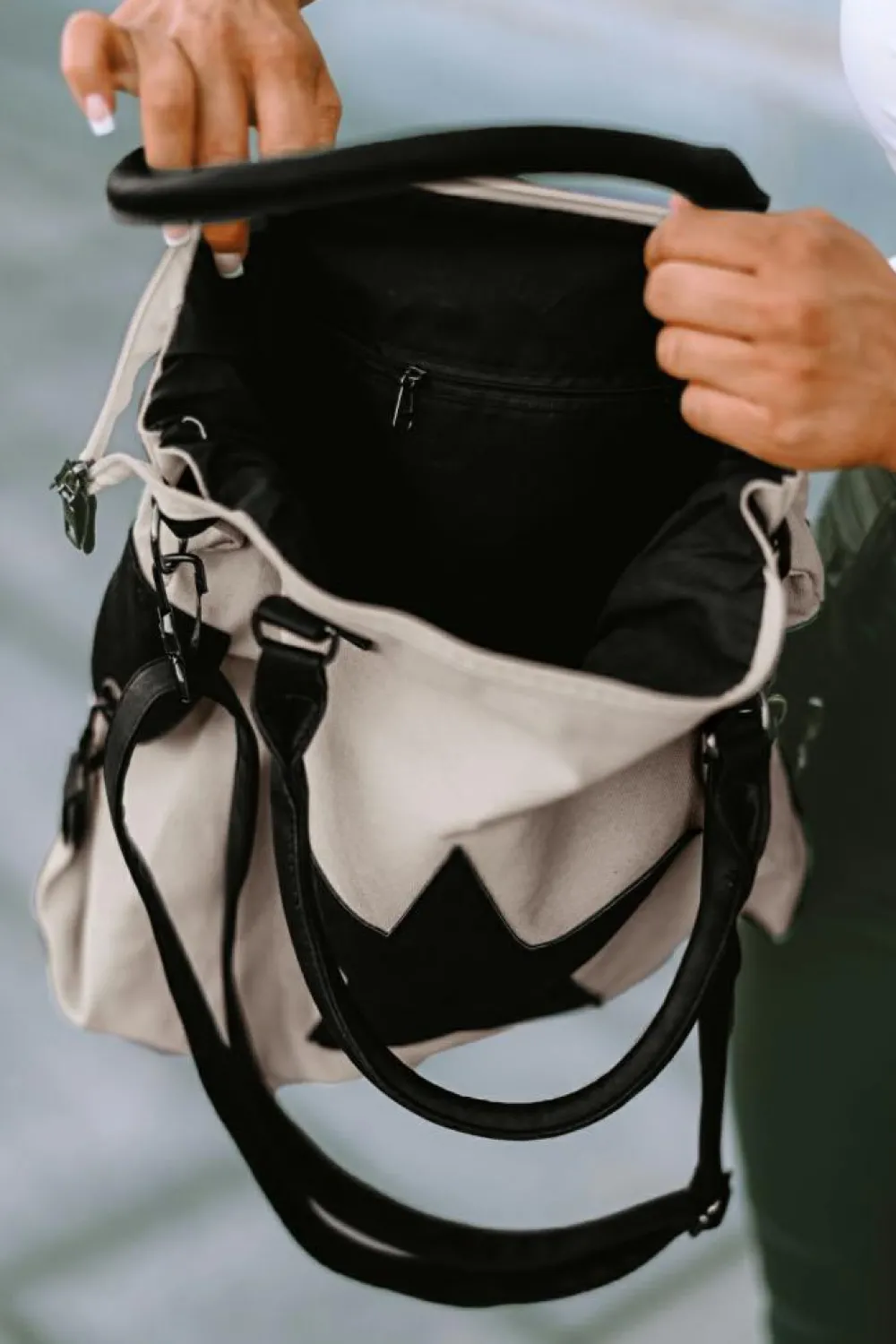 New Dear-Lover Casual Five-pointed Star Canvas Tote Bag Beige