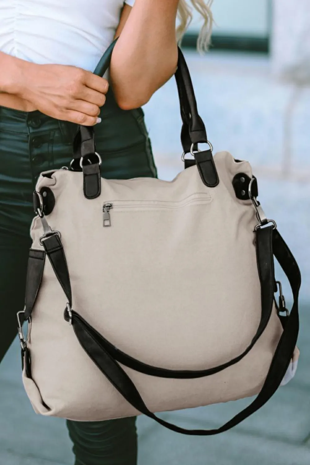 New Dear-Lover Casual Five-pointed Star Canvas Tote Bag Beige