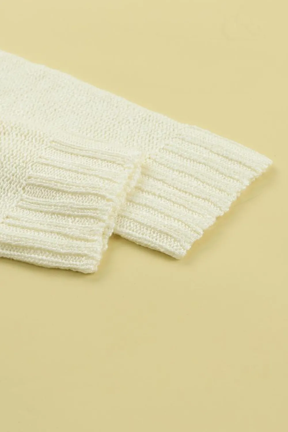 Hot Dear-Lover Chevron Striped Drop Shoulder Sweater Beige