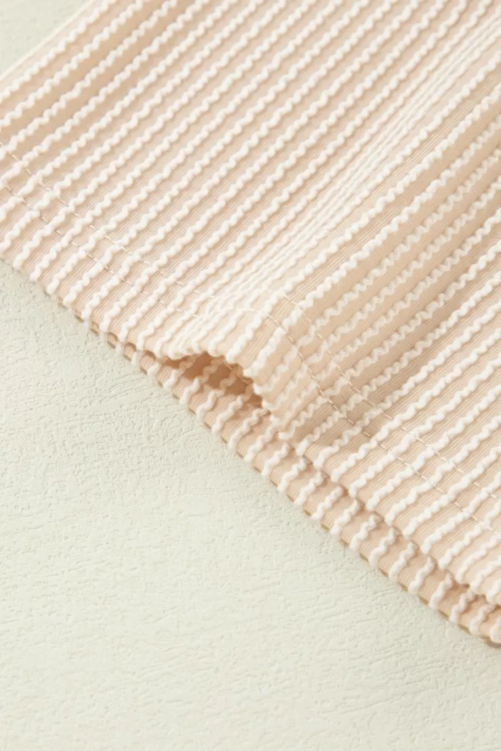 Sale Dear-Lover Corded Knit Pocketed Loose Fit T Shirt Beige