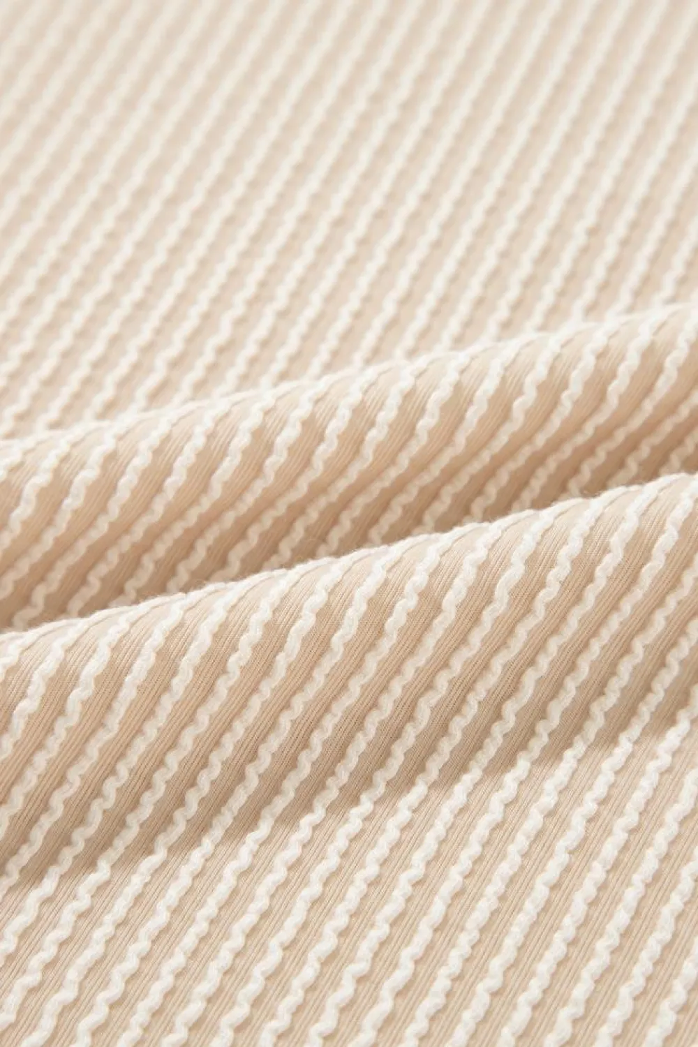 Sale Dear-Lover Corded Knit Pocketed Loose Fit T Shirt Beige