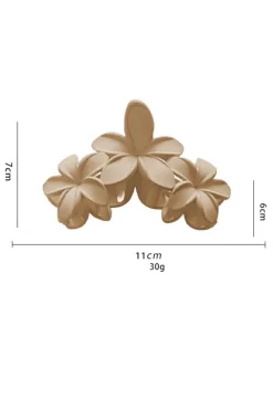Clearance Dear-Lover 3D Flower Plastic Resin Hair Claw (Slight Color Variations) Beige