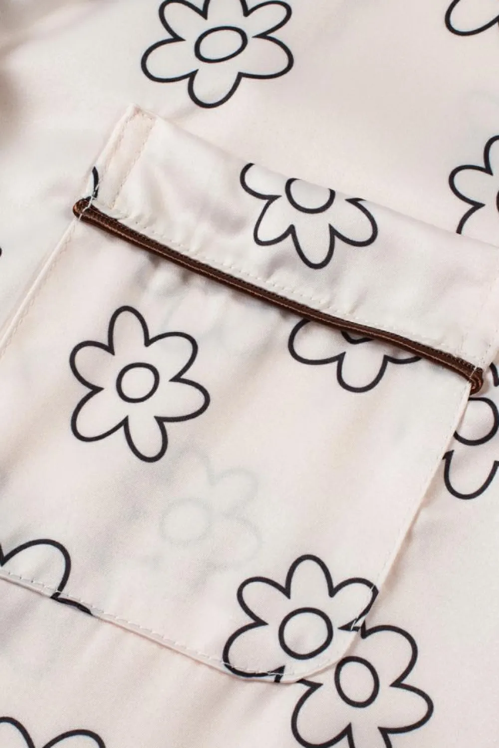 Outlet Dear-Lover Floret Printed Pajama Shorts Set Beige