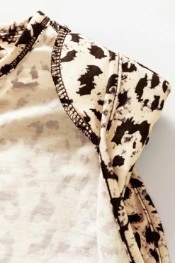 Discount Dear-Lover Leopard Print Boxy Fit Sleeveless Top Beige