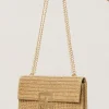 Fashion Dear-Lover Minimalist Braided Flap Chain Strap Shoulder Bag Beige