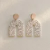 Hot Dear-Lover Neutral Animal Print U Shaped Earrings Beige