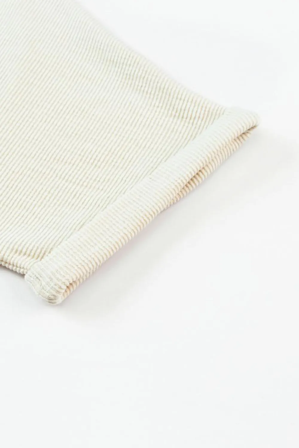 Outlet Dear-Lover Ribbed Elastic Waist Romper Beige