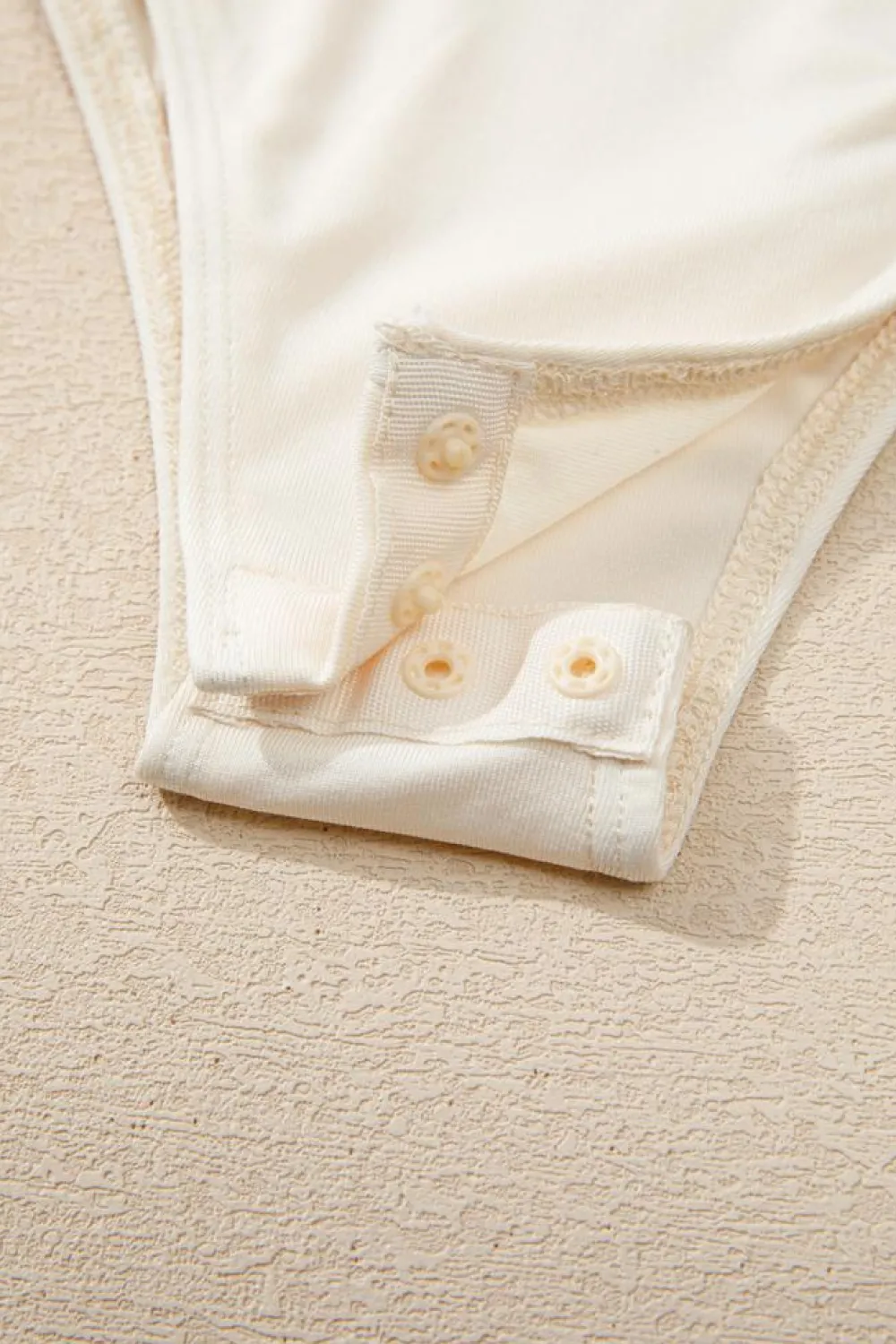 Clearance Dear-Lover Sequin Long Sleeve Wrap V Neck Bodysuit Beige