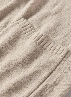 Hot Dear-Lover Side Pockets Open Front Long Knitted Cardigan Beige