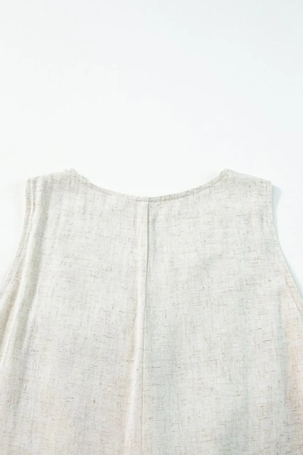 Outlet Dear-Lover Sleeveless V Neck Buttoned Front Chest Pocket Romper Beige