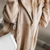 Hot Dear-Lover Solid Color Pocketed Button Up Loose Hoodie Beige
