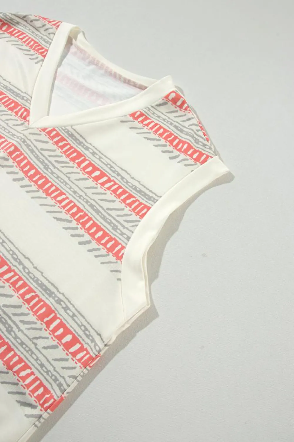 Sale Dear-Lover Western Striped Print Casual Tank 2pcs Outfit Beige