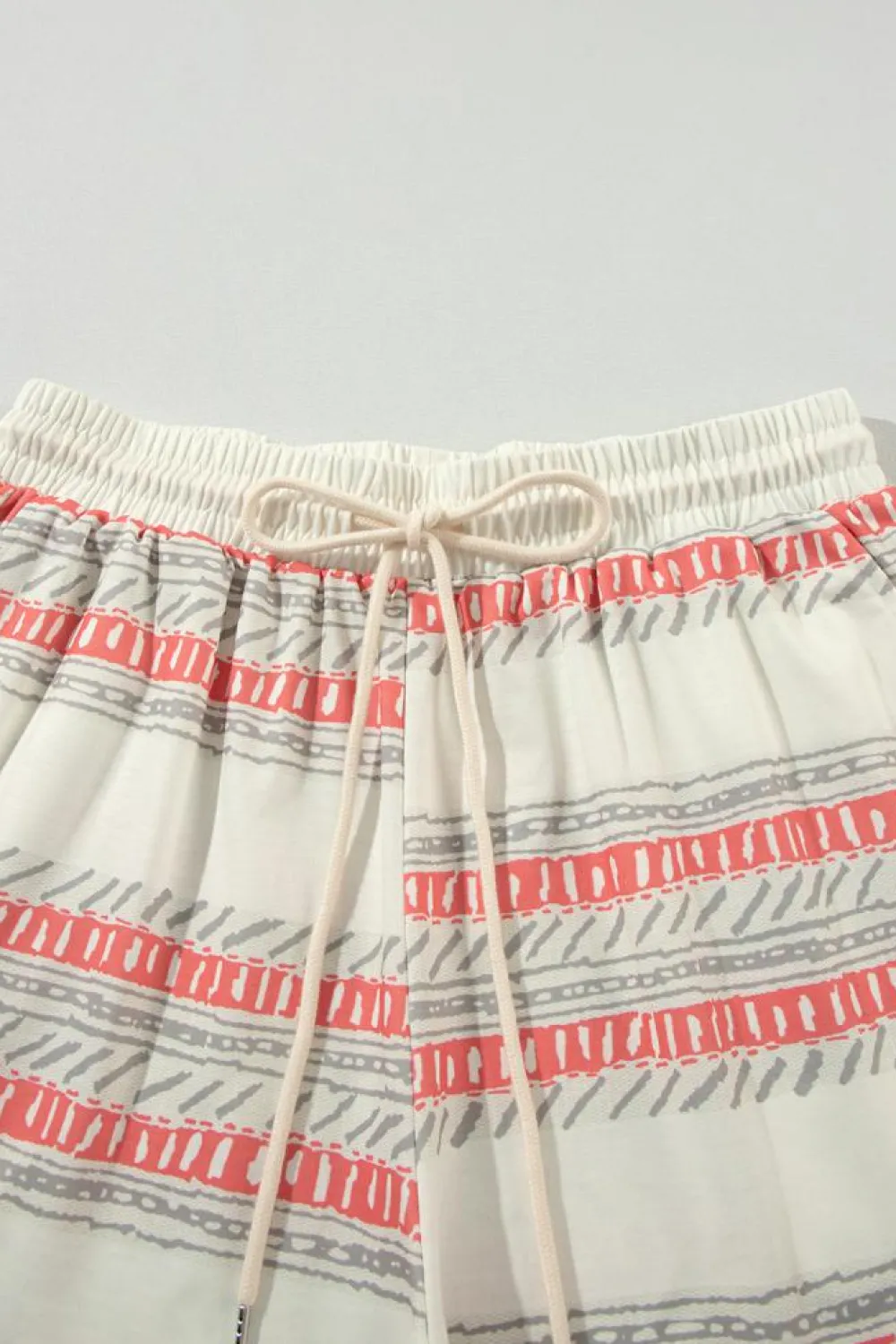 Sale Dear-Lover Western Striped Print Casual Tank 2pcs Outfit Beige