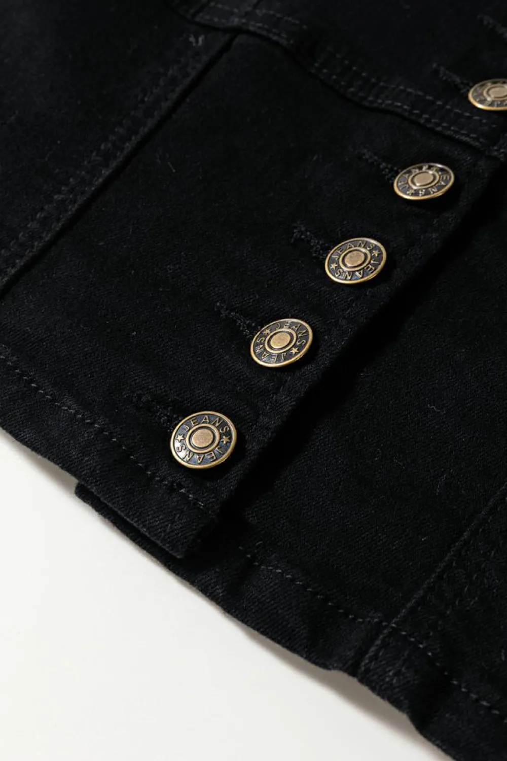 Outlet Dear-Lover Acid Wash Buttoned Cropped Slim Denim Tank Top Black
