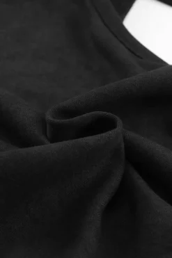 New Dear-Lover Acid Wash V-shape Open Back Sweatshirt Black