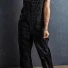 Best Dear-Lover Adjustable Buckle Straps Multi Pocket Denim Overalls Black
