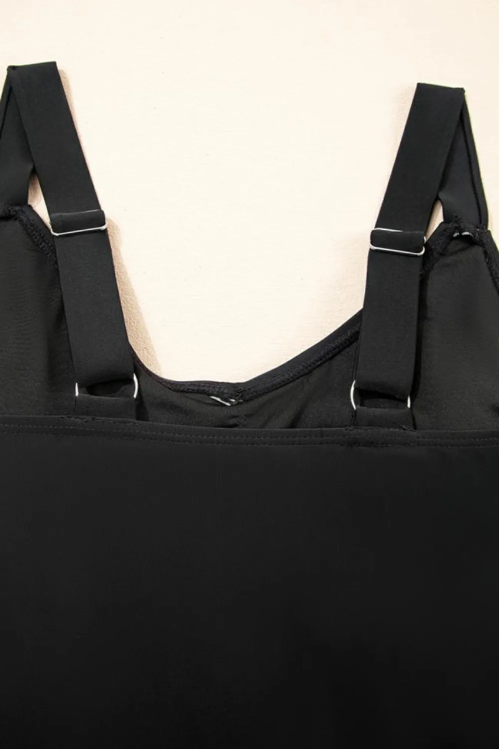 Online Dear-Lover Adjustable Straps Cutout Ruched Knot Slit One Piece Swim Dress Black