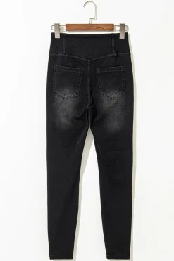 Hot Dear-Lover Arched Waist Stretchy Slim Fit Jeggings Black