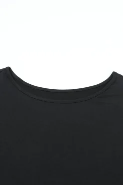 Sale Dear-Lover Asymmetrical Cut Out Buttoned Long Sleeve Top Black