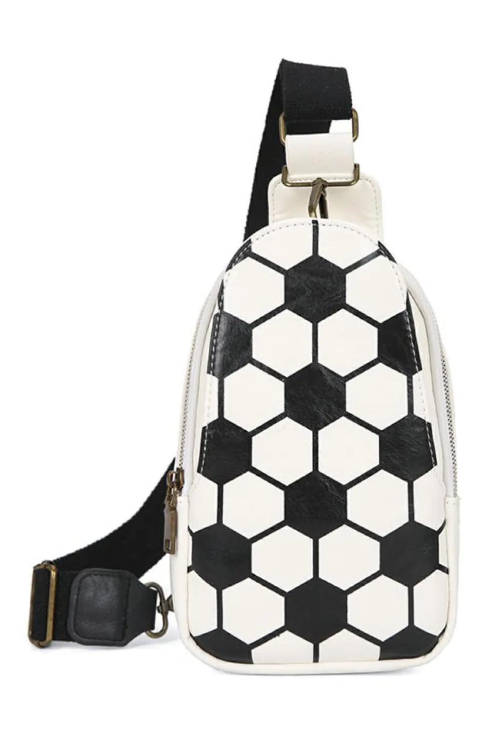 Best Dear-Lover Balls Pattern PU Leather Zipped Sling Bag Black