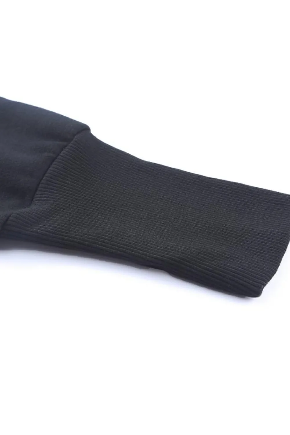Fashion Dear-Lover Batwing Sleeve Pocketed Henley Hoodie Black