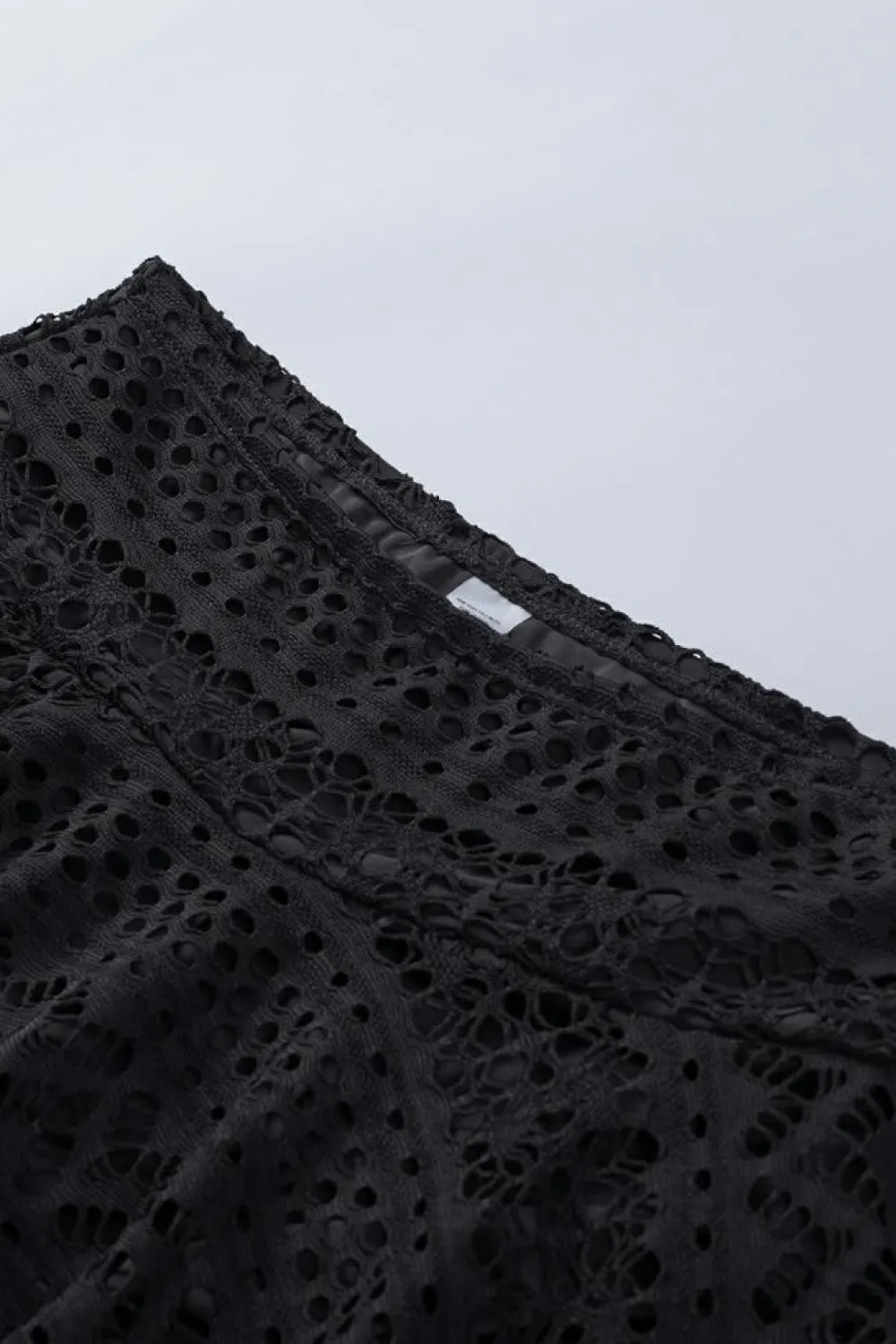 Best Dear-Lover Crochet Lace Skirted Bikini Bottom Black