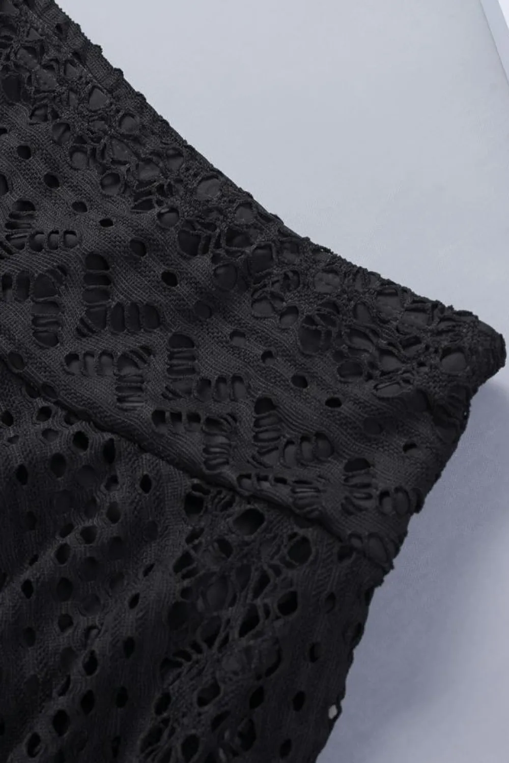 Best Dear-Lover Crochet Lace Skirted Bikini Bottom Black