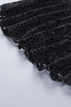 Best Dear-Lover Crochet Lace Skirted Bikini Bottom Black