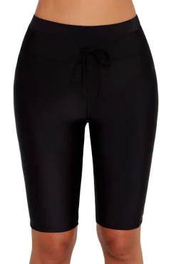 Clearance Dear-Lover High Waisted Boardshort Swim Bottom Black