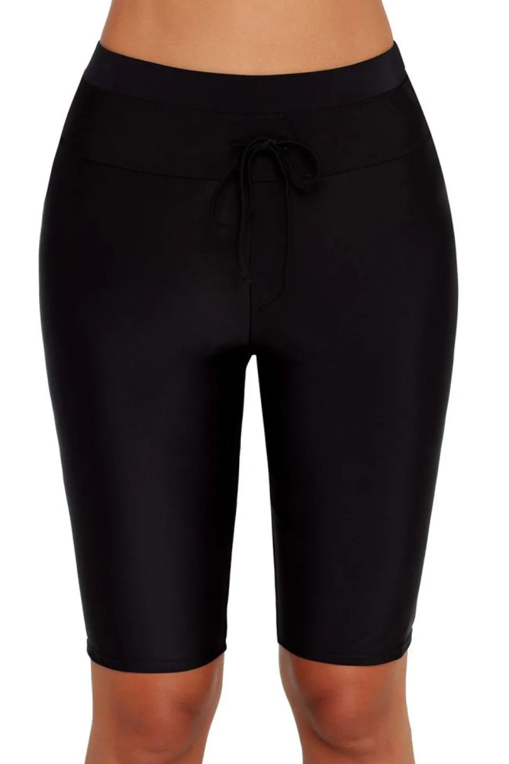 Clearance Dear-Lover High Waisted Boardshort Swim Bottom Black