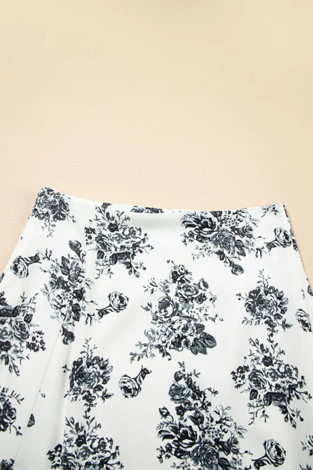 Best Dear-Lover Boho Floral High Waist Ruffle Split Maxi Skirt Black