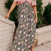 Discount Dear-Lover Boho Floral Patchwork Sexy V Neck Short Sleeve Maxi Dress Black