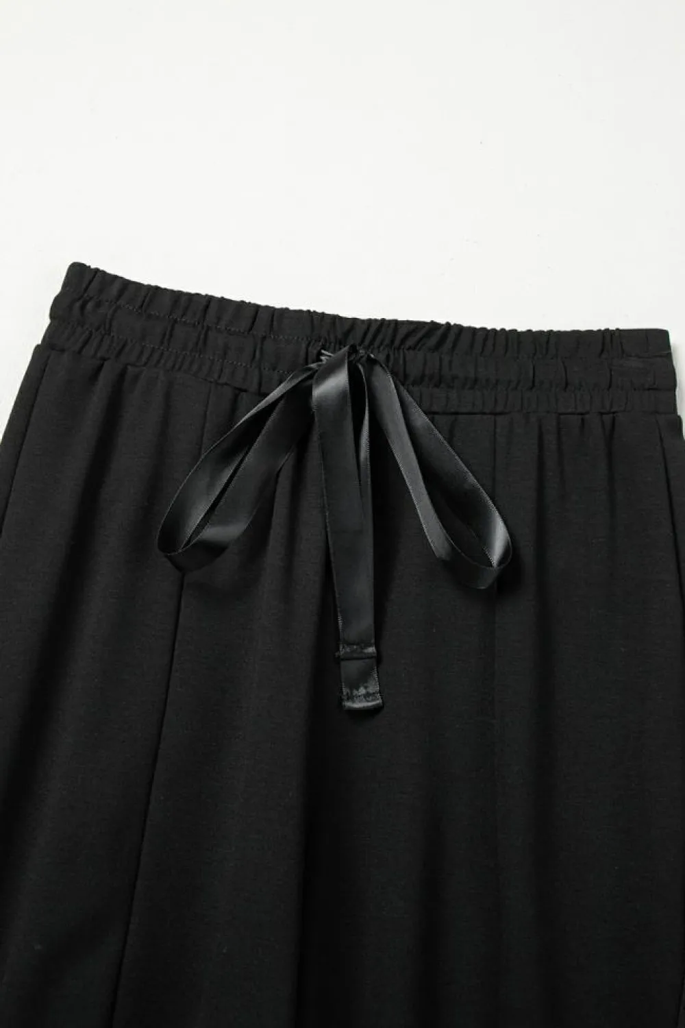Clearance Dear-Lover Boho Lace Patchwork Wide Leg High Waist Pants Black