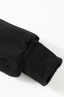 Sale Dear-Lover Bowknot Dewback Round Neck Sweatshirt Black