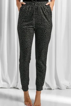 New Dear-Lover Breezy Leopard Joggers Black