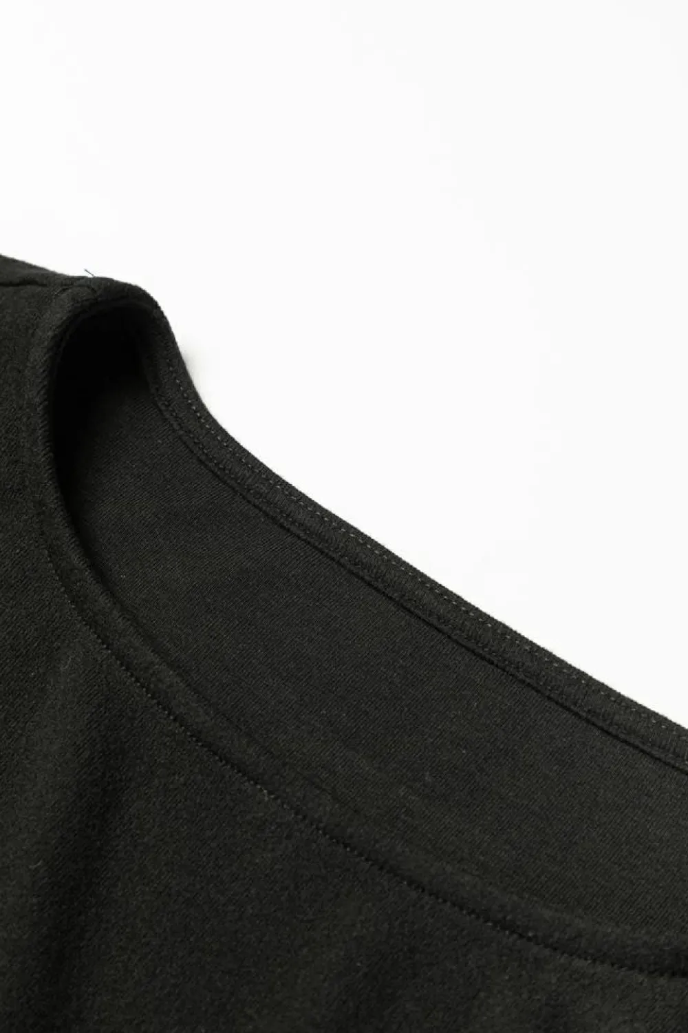 Fashion Dear-Lover Buttoned Cuffs Shiny Puff Sleeves Top Black