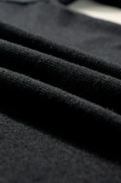 Clearance Dear-Lover Buttoned V Neck Ribbed Puff Sleeve Top Black