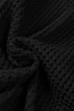 Online Dear-Lover Buttoned Wrap Turtleneck Sweater Black