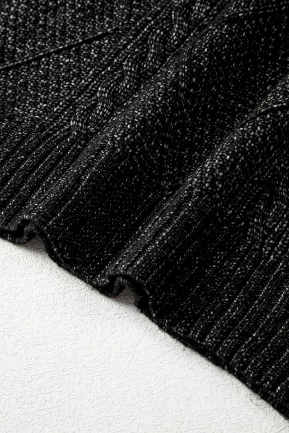 Sale Dear-Lover Cable Knit Drop Shoulder Loose Fit Sweater Dress Black