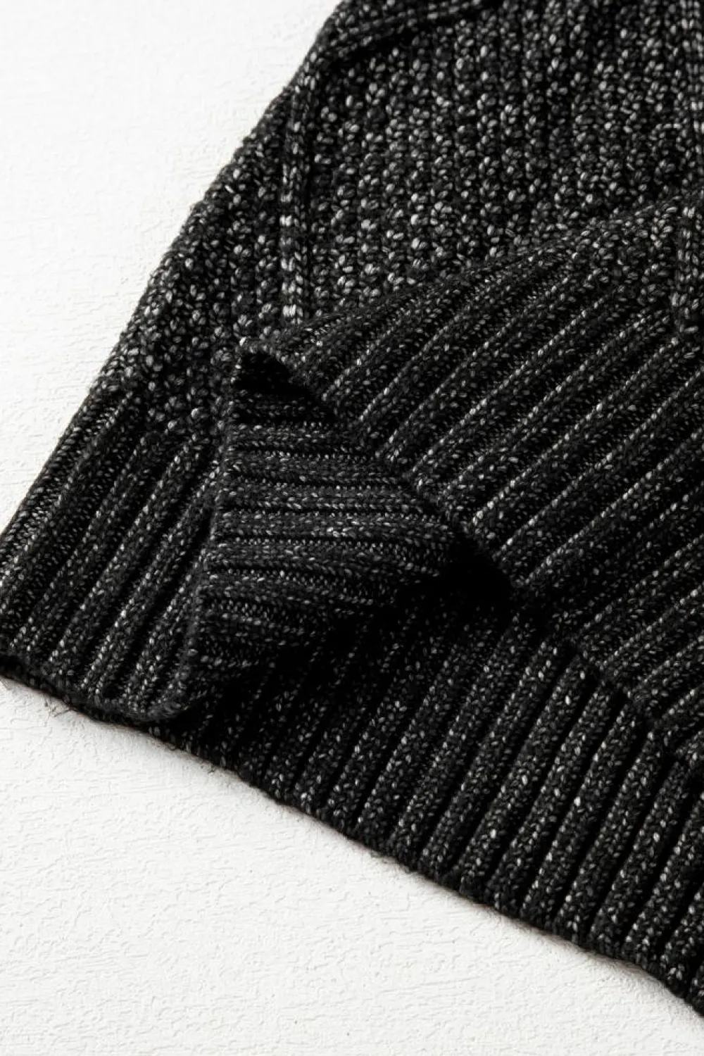 Sale Dear-Lover Cable Knit Drop Shoulder Loose Fit Sweater Dress Black