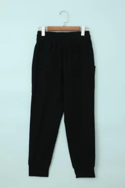 Best Dear-Lover Causal Pockets Pants Black