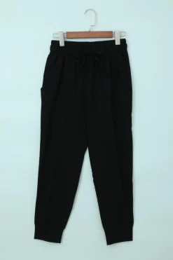 Best Dear-Lover Causal Pockets Pants Black