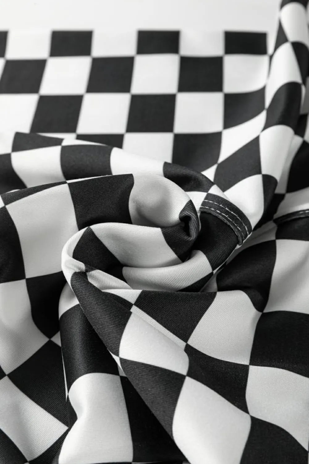 Clearance Dear-Lover Checkerboard Printed High Waist Biker Shorts Black