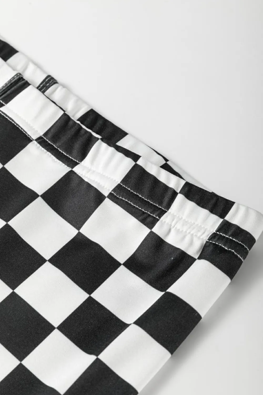 Clearance Dear-Lover Checkerboard Printed High Waist Biker Shorts Black