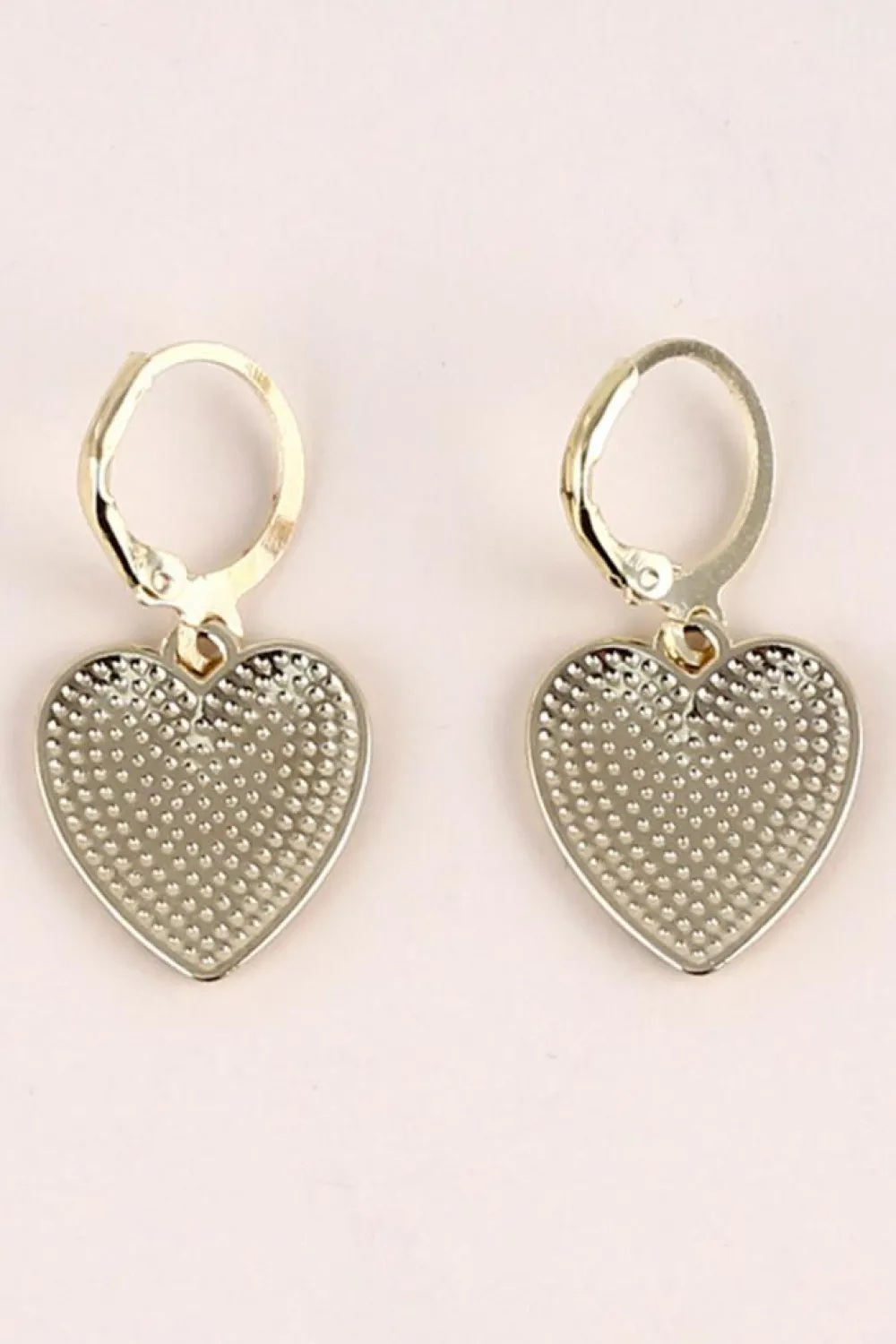 Best Dear-Lover Checkered Heart Shape Hoop Dangle Earrings Black