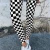 Online Dear-Lover Checkered Pattern High Waist Skinny Leggings Black