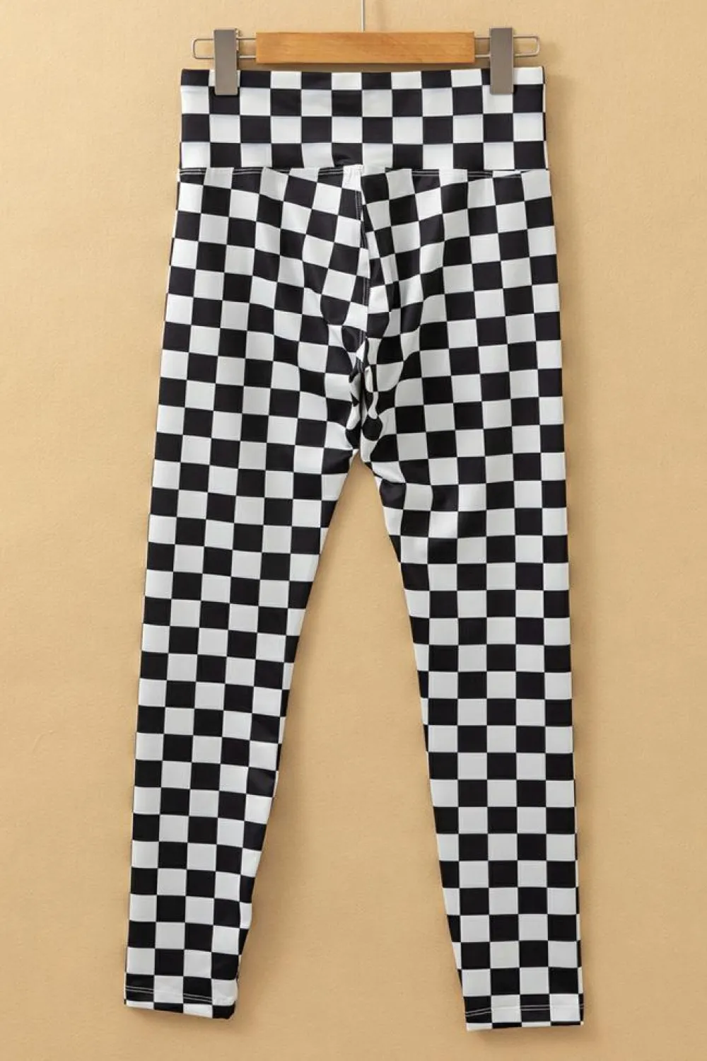 Online Dear-Lover Checkered Pattern High Waist Skinny Leggings Black
