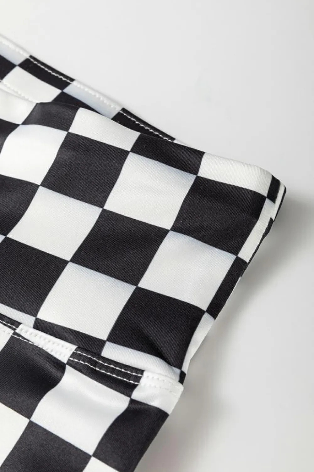 Online Dear-Lover Checkered Pattern High Waist Skinny Leggings Black